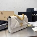 Chanel 19 Flap Bag Shiny Gold And Silver Tone White 26Cm As1161 B04852 10601 - Image 2