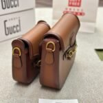 Gucci Lady Web Hand Stained Leather Shoulder Bag In Brown 25Cm 380573 B012A 2574 - Image 4