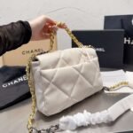 Chanel 19 Flap Bag Shiny Gold And Silver Tone White 26Cm As1161 B04852 10601 - Image 3
