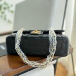 Chanel Flap Bag With Camellia Flower Chain Black 26Cm - Image 4