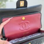 Chanel Flap Bag With Camellia Flower Chain Black 26Cm - Image 6