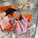 Hermes Picotin 18 Clemence Silver Hardware Rose Sakura 18Cm - Image 2