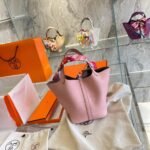 Hermes Picotin 18 Clemence Silver Hardware Rose Sakura 18Cm - Image 3