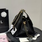 Chanel 25 Small Handbag Grained And Gold Tone Metal Black 26cm AS5293 B20304 94305 - Image 2