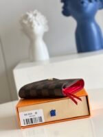 Louis Vuitton Victorine Wallet Damier Canvas Red 12Cm N41659 - Image 4