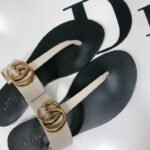 Gucci Thong Sandals With Double G White Leather ‎497444 A3N00 9022 - Image 6