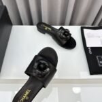 Chanel CC Mules With Camellia In Black G45499 X01000 94305 - Image 6