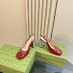 Gucci Women’s Horsebit Pump With Crystals Red - Image 9