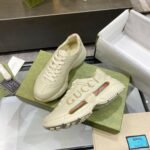 Gucci Women Rhyton Gucci Logo Leather Sneaker Beige 528892 Drw00 9522 - Image 5
