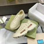 Gucci Women Rhyton Gucci Logo Leather Sneaker Beige 528892 Drw00 9522 - Image 9