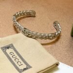 Gucci Silver Interlocking G Cuff Bracelet - Image 3
