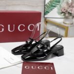 Gucci Women Pump With Double G Black Leather 832474 Bnc80 1000 - Image 4
