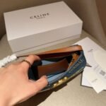 Celine Medium Tilly Bag With Triomphe Studs And Calfskin Denim 22Cm - Image 8