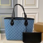 Gucci Totissima Large Tote Bag Denim Blue And Black 30Cm - Image 2