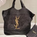 Saint Laurent Icare In Raffia Black 45Cm 772191Gaafm1000 - Image 3