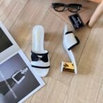Chanel Grosgrain Ribbon Bow Mule Leather White - Image 4
