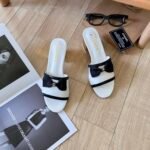 Chanel Grosgrain Ribbon Bow Mule Leather White - Image 7