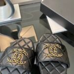 Chanel 23P Quilted Cc Chain Mule Sandal Black G39954 X56940 94305 - Image 4