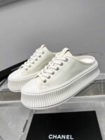 Chanel Platform Shoes Cream - Image 5