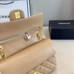 Chanel Medium Classic Double Flap Beige Gold Hardware 25Cm - Image 8