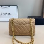 Chanel Medium Classic Double Flap Beige Gold Hardware 25Cm - Image 5