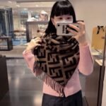 Fendi Ff Scarf Brown Cashmere Scarf 180Cm Fxt260A8Rsf0Qe1 - Image 3