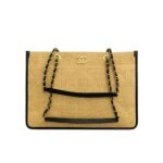 Chanel Shopping Bag Natural Straw Beige 39Cm