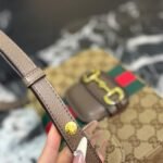 Gucci Horsebit 1955 Small Shoulder Bag Sand And Brown GG Canvas 21cm 866762 FAFV9 9653 - Image 6