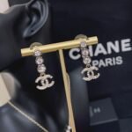 Chanel Crystal Cc Drop Earrings Gold - Image 7