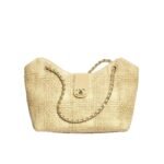 Chanel Shopping Bag Braided Raffia Beige 26Cm AS6090 B23527 U7508