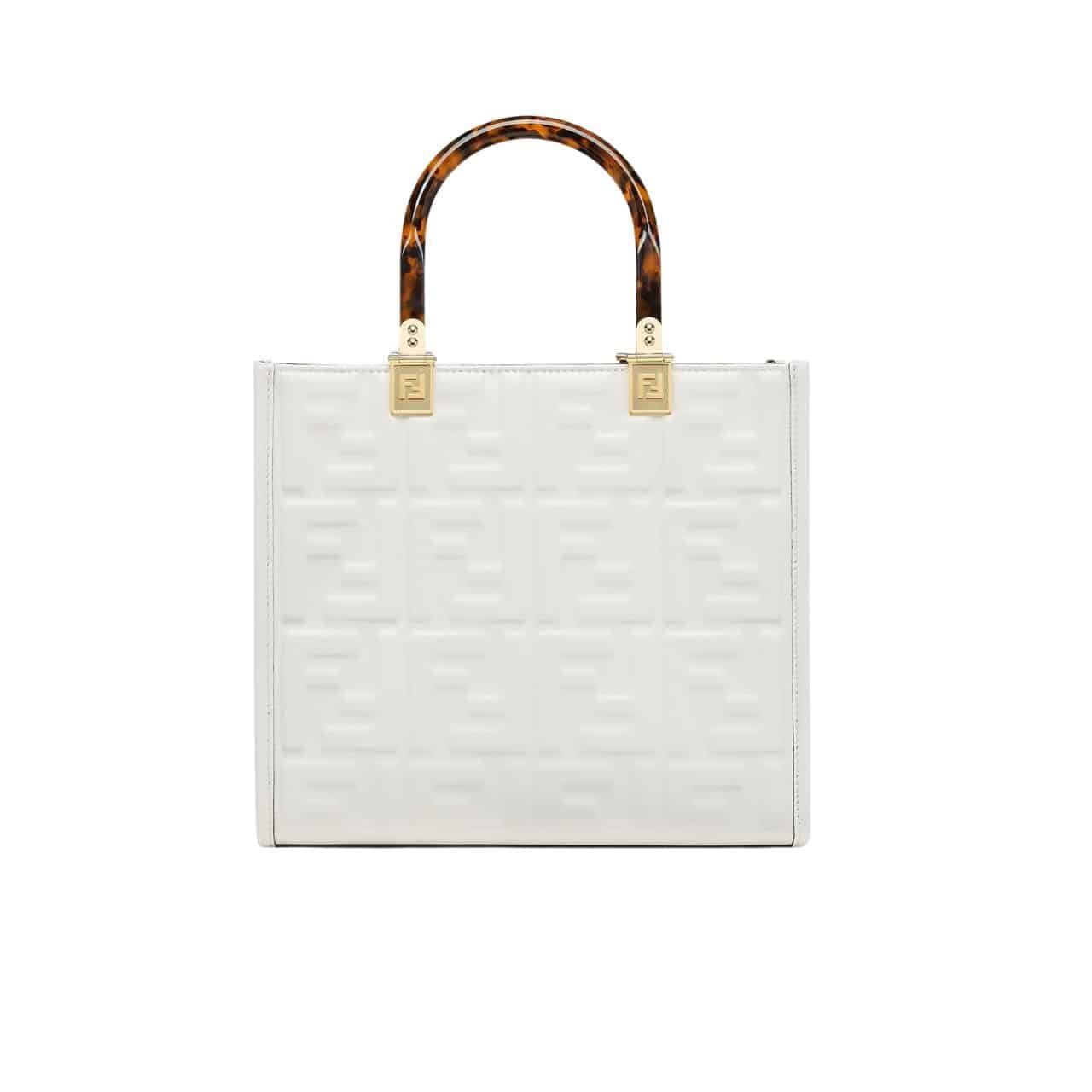 xr:d:DAF4OnkYemU:37,j:136647578715504840,t:23122807 Fendi Sunshine Small White Leather Shopper 25Cm 8Bh394Amcvf0Qvl - Image 1