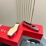 Gucci Women’s Horsebit Ballet Flat Sacchetto Red 821219 Aaea4 6207 - Image 3
