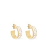 Louis Vuitton Nanogram Enamel Earrings White M01830