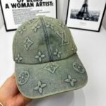 Louis Vuitton Monogram Denim Baseball Cap In Washed Blue - Image 3