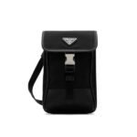 Prada Black Re-Nylon Phone Pouch Black 19Cm
