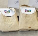 Prada Logo Embossed Raffia Shoulder Bag Beige 33Cm 1Bc186Vouo2A2T - Image 4