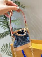 Louis Vuitton Micro Noe Bag Charm Monogram Denim Blue 10Cm M01700 - Image 2