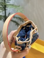 Louis Vuitton Micro Noe Bag Charm Monogram Denim Blue 10Cm M01700 - Image 5