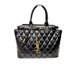 Saint Laurent Leather Leather Handbag Black 33Cm