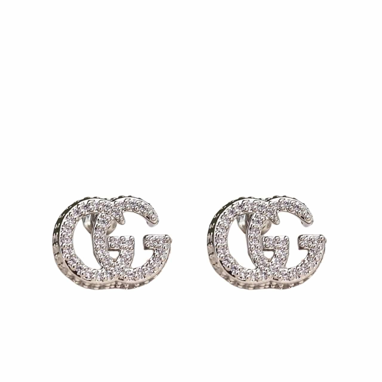 TBNB-12-3-1 Gucci Gg Marmont Crystal Stud Earrings 814432 J3f42 8162 - Image 1