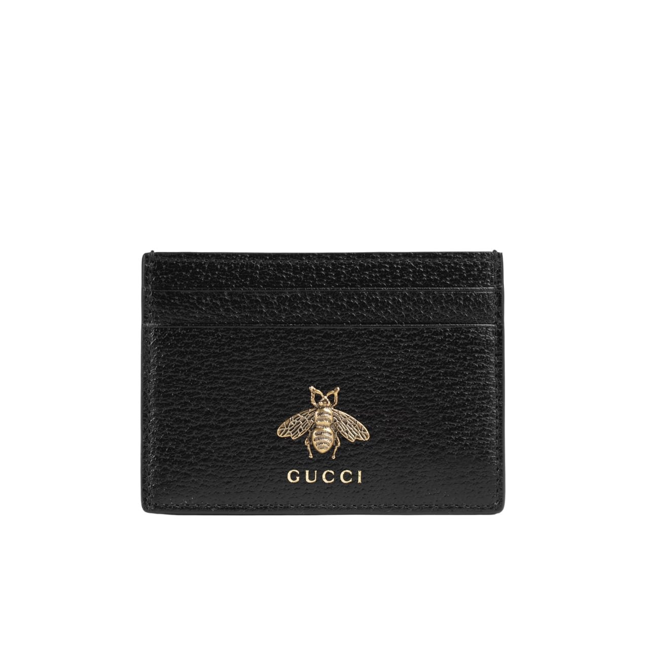 TBNB-14-2 Gucci Animalier Leather Card Case Black 10cm 523685 Dj20t 1000 - Image 1