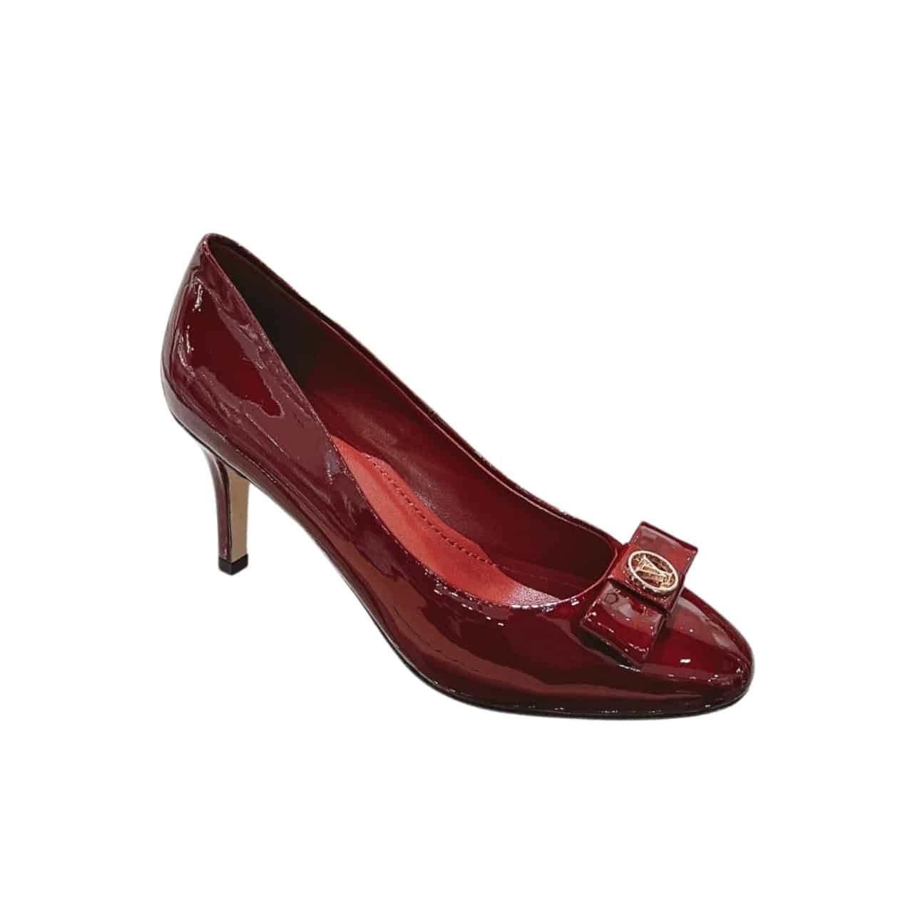 TBNB-3-5 Louis Vuitton Patent Leather Pumps Dark Red - Image 1