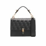 Fendi Logo Embossed Kan I Black 24Cm