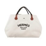Hermes Fourre Tout Du Cavalier Bag White 42Cm