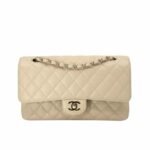 Chanel Classic Medium Double Flap Bag Beige 25cm A01113 Y04059 NZG77