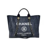 Chanel Medium Deauville Canvas Tote Blue 38Cm