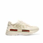 Gucci Women Rhyton Gucci Logo Leather Sneaker Beige 528892 Drw00 9522