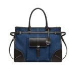 Prada Bonnie Large Denim Handbag Blue Black 38cm