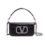 Valentino Garavani Locò Small Shoulder Bag With Jewel Logo Black 20Cm 7W2B0K53CWR 249