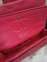 Chanel Classic Medium Flap Bag With Silver Hardware Dark Pink 25cm - Image 7